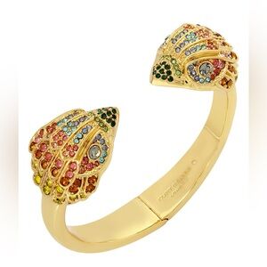 Kurt Geiger London Gold-Tone Pink Embellished Crystal Pavè Eagle Head Bracelet